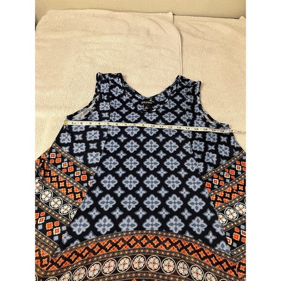 Roz & Ali Women's Floral V-Neck Sleeveless Flowy Tank Top Blue Size Medium - Picture 3 of 5